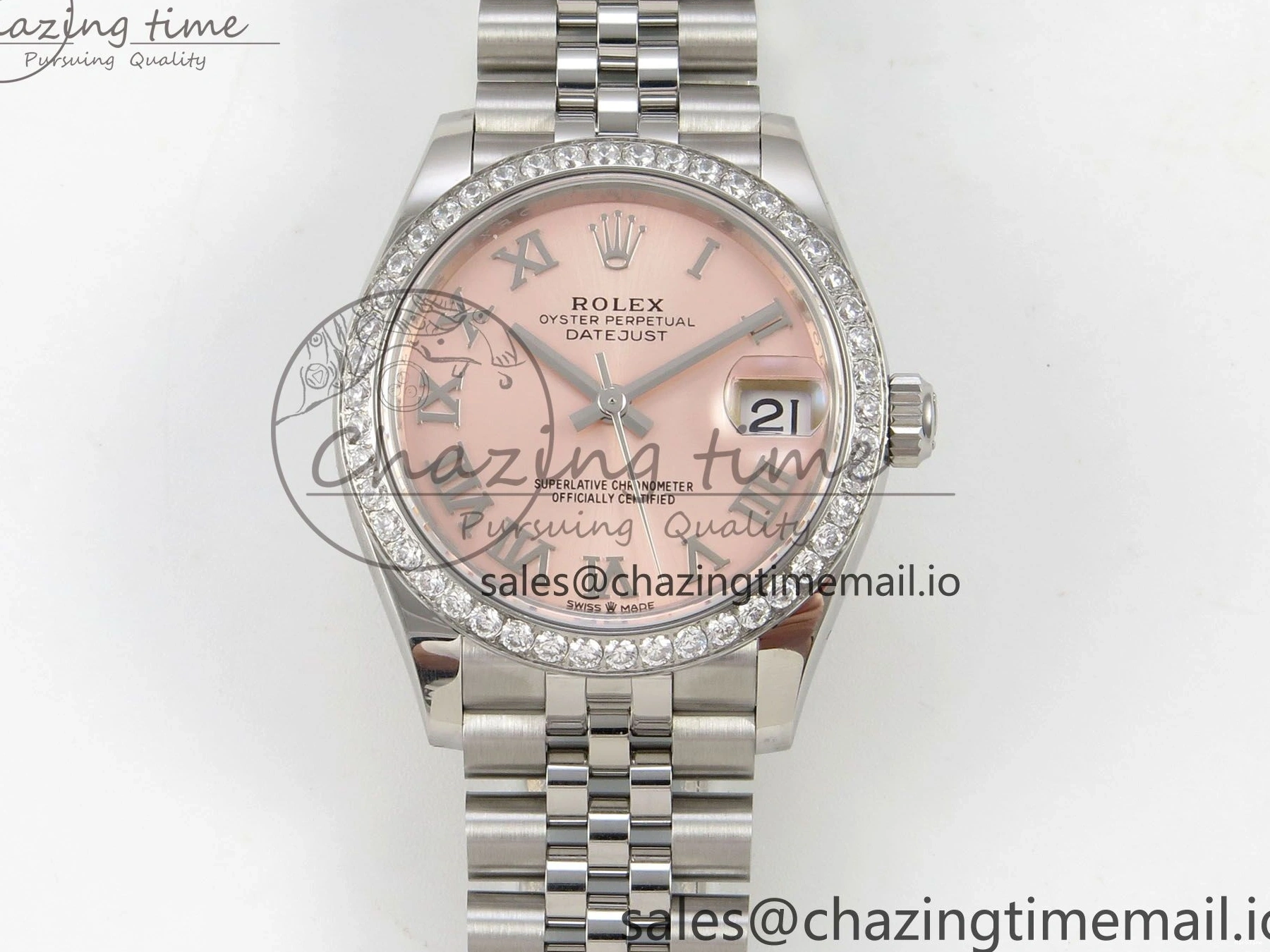 MiroTime 1226 DateJust 31 278274 THBF 1:1 Best Edition 904L Steel RG Roman Dial Diamonds Bezel on SS Jubilee Bracelet HZ Cal. Modern 37